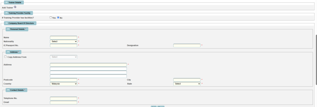 fill in the form