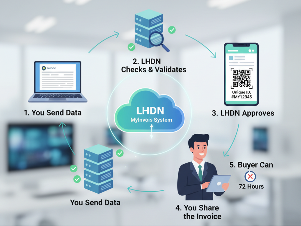 the process of the user using the LHDN e-Invoicing