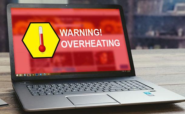 a computer show the warning of overheating