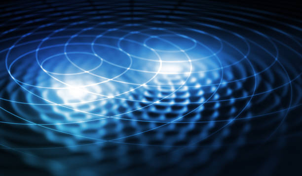 Two points creating signal interference patterns linked to slow internet business speeds.