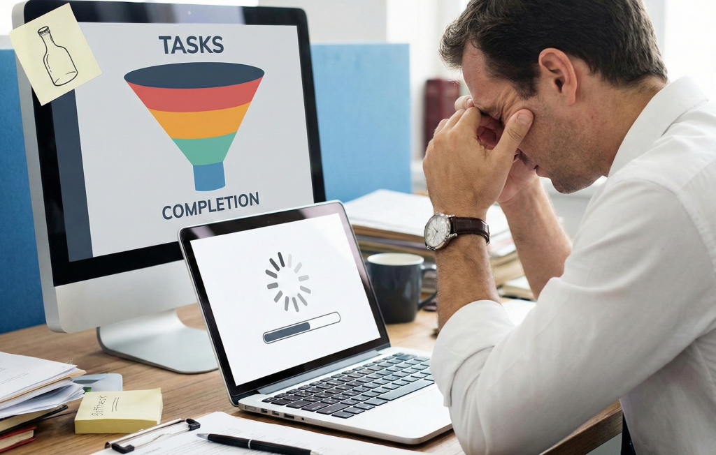 Office Wi-Fi network diagram showing weak router bottleneck vs enterprise access point solution in Johor Bahru office.