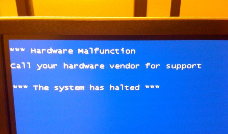 System detect a hardware issues
