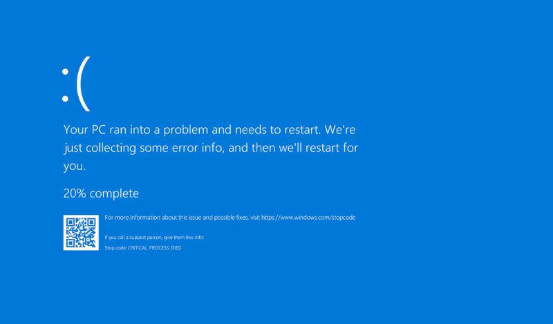 Blue screen in window 11