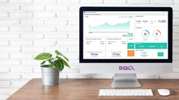 sql-account-software-banner Imac and a pot on the table